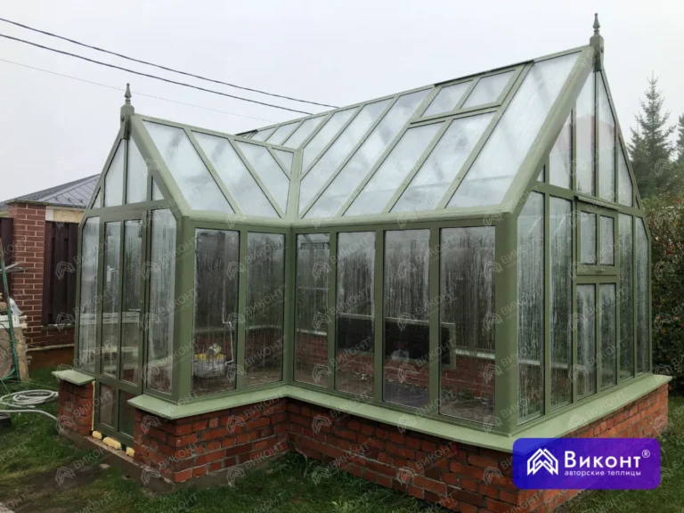 #285 - Теплица «Леди Мэри» 45° 3×6 м оливковая RAL 6013 (9)