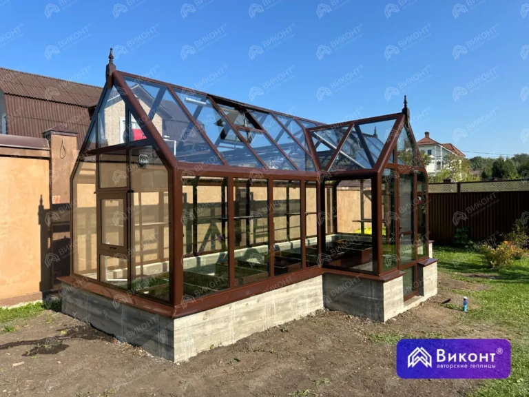 #307 Теплица «Розалин» 45° 2,5×7 м коричневая RAL 8017 (Вешки) (14)