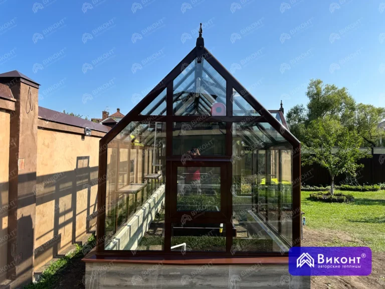 #307 Теплица «Розалин» 45° 2,5×7 м коричневая RAL 8017 (Вешки) (5)