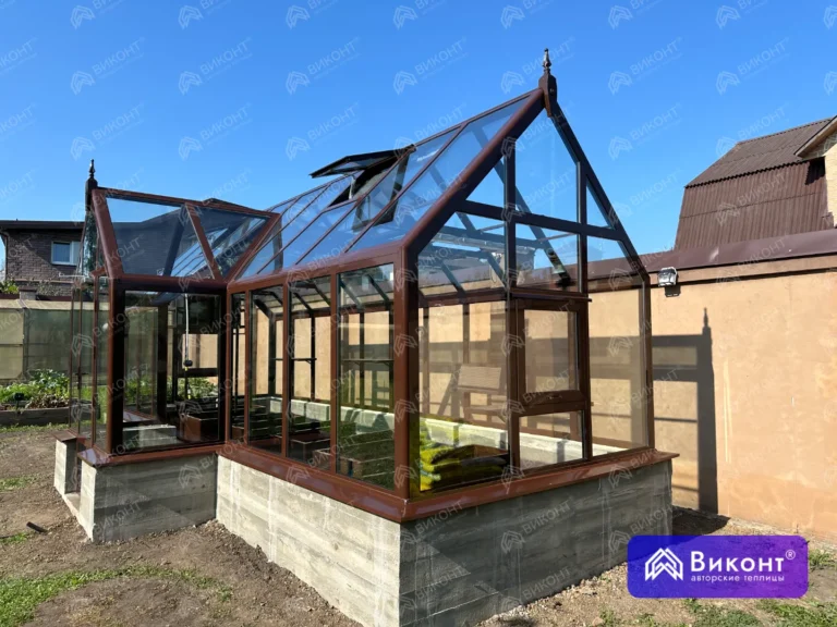 #307 Теплица «Розалин» 45° 2,5×7 м коричневая RAL 8017 (Вешки) (6)