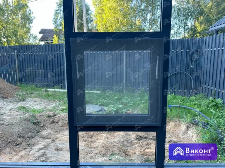 #314 Теплица «Эвелин» 45° 2,5×5 м графитовая RAL 7024 (Волоколамск) (10)