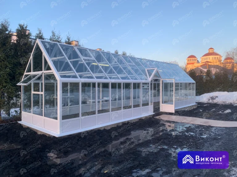 #331 Теплица «Эвелин» 45° 3,2×12,2 м интегрированный цоколь Саранск (1)