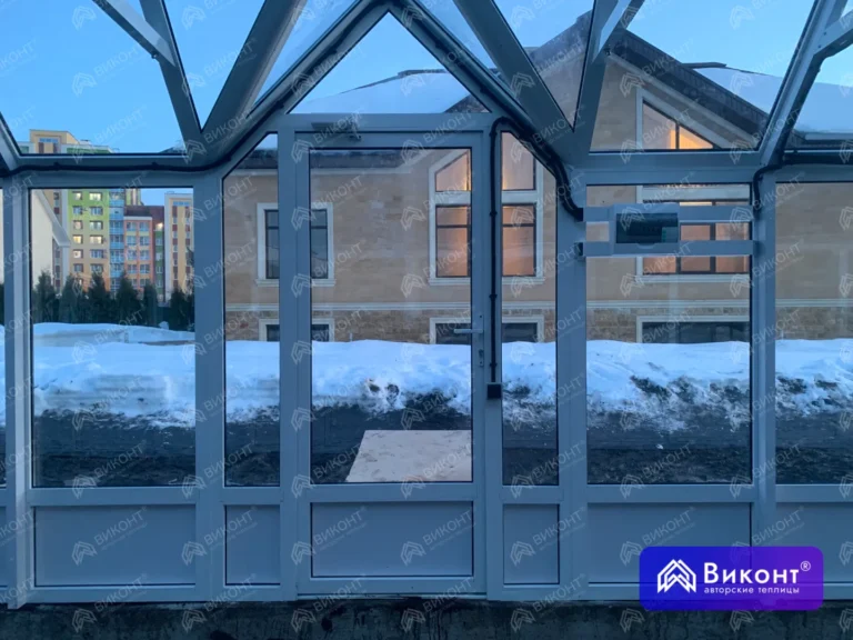 #331 Теплица «Эвелин» 45° 3,2×12,2 м интегрированный цоколь Саранск (8)