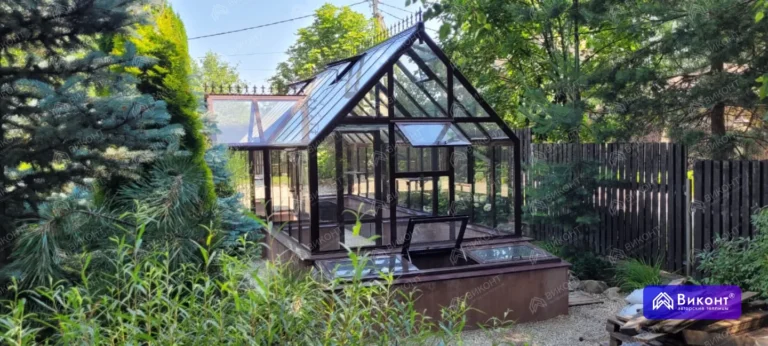#391 Теплица «Розалин» 45° 3×8 м лето 8017 с бок парником в Туле (9)