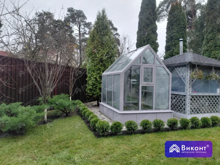 #392 Теплица «Оливер» 45° 2×2,4 м 7004 демисезон на сваях Питер Сестрорецк (4)
