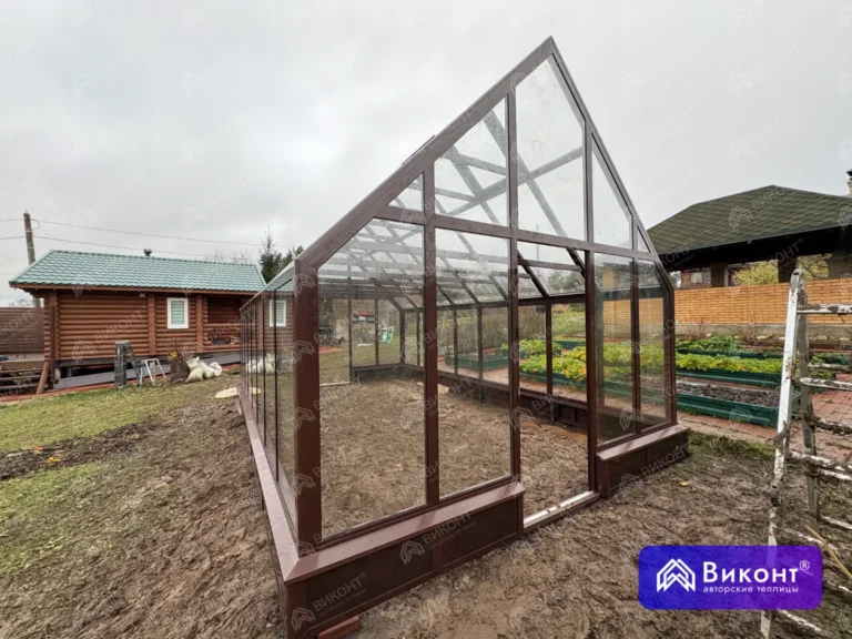 #420 Теплица «Оливер» 45° 3,6×6 м лето 8017 на сваях Алферово (6)