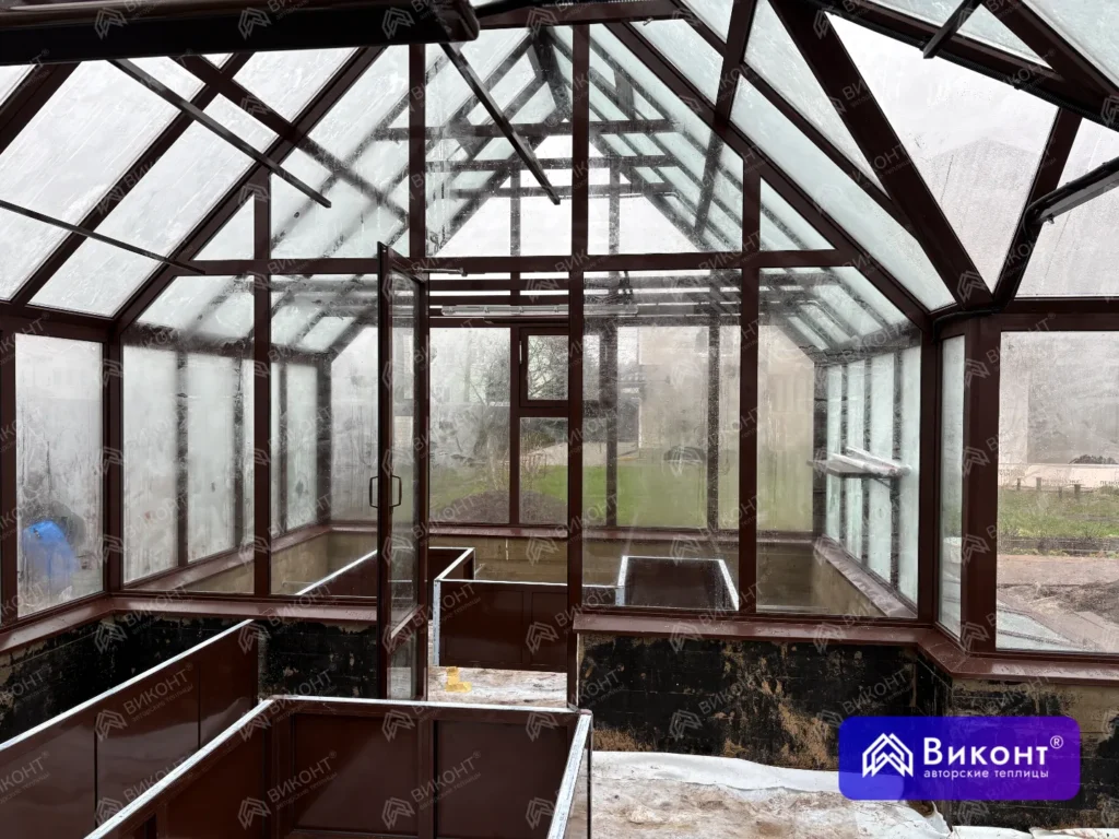 №429 Теплица «Розалин» 45° 4×8 м с перегородкой грядками (Санкт-Петербург)