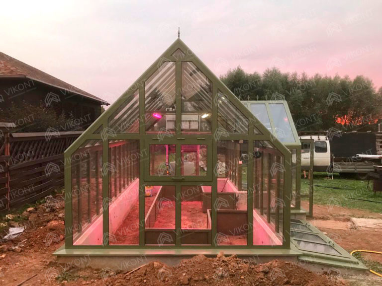 Английская оливковая теплица 3x6 м с парниками, грядками и автоматикой #122-4