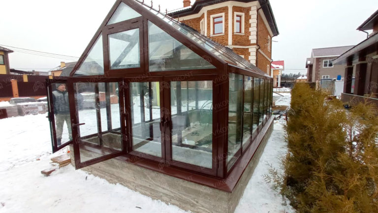 Теплица 3x5 м с перегородкой и панорамными окнами #T49-9